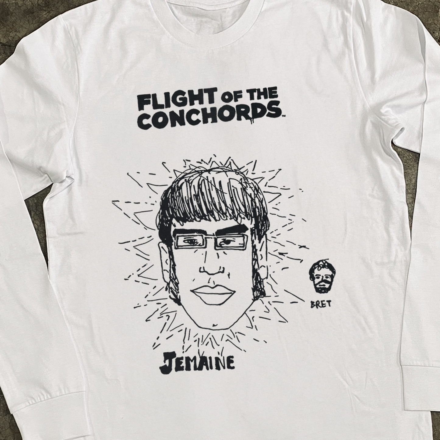 FLIGHT OF THE CONCHORDS 'JEMAINE AND BRET' LONG SLEEVE WHITE TEE