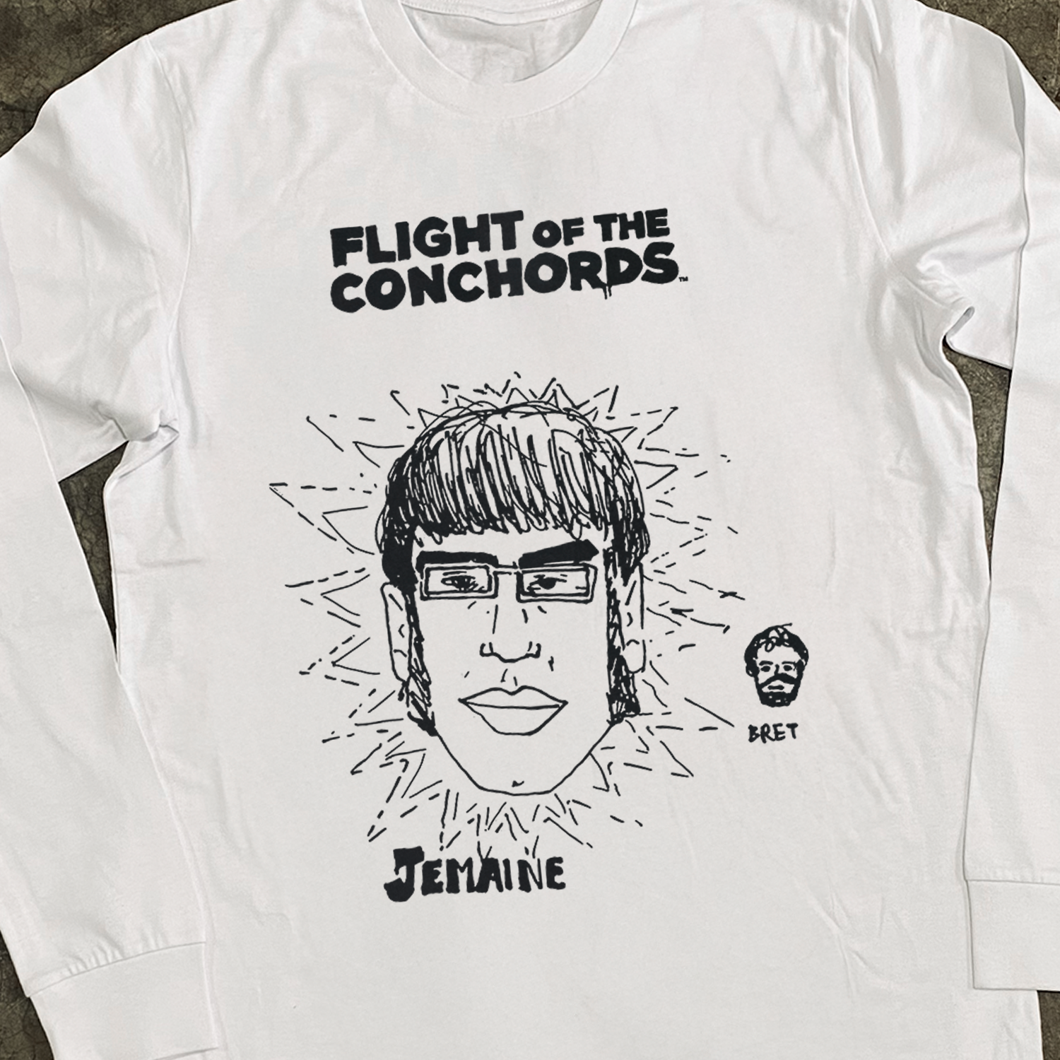 FLIGHT OF THE CONCHORDS 'JEMAINE AND BRET' LONG SLEEVE WHITE TEE