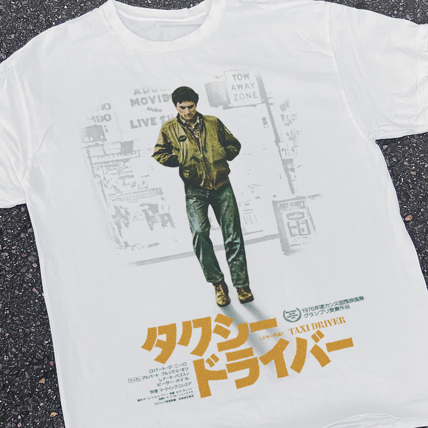 Japanese 'Taxi Driver' 1976 Vintage Washed White Tee