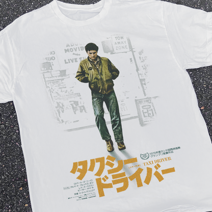 Japanese 'Taxi Driver' 1976 Vintage Washed White Tee