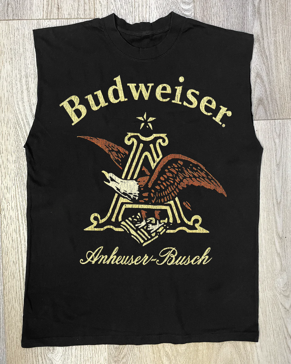 BUDWEISER BLACK CUT OFF T-SHIRT