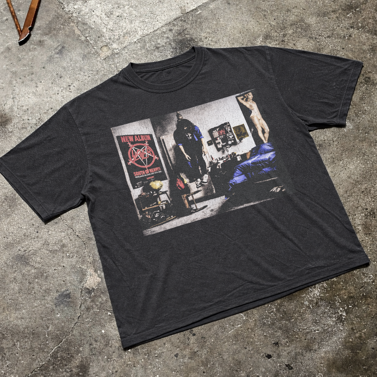 Insane Slayer 'Mandatory Suicide' 1988 Promo Vintage Washed Tee