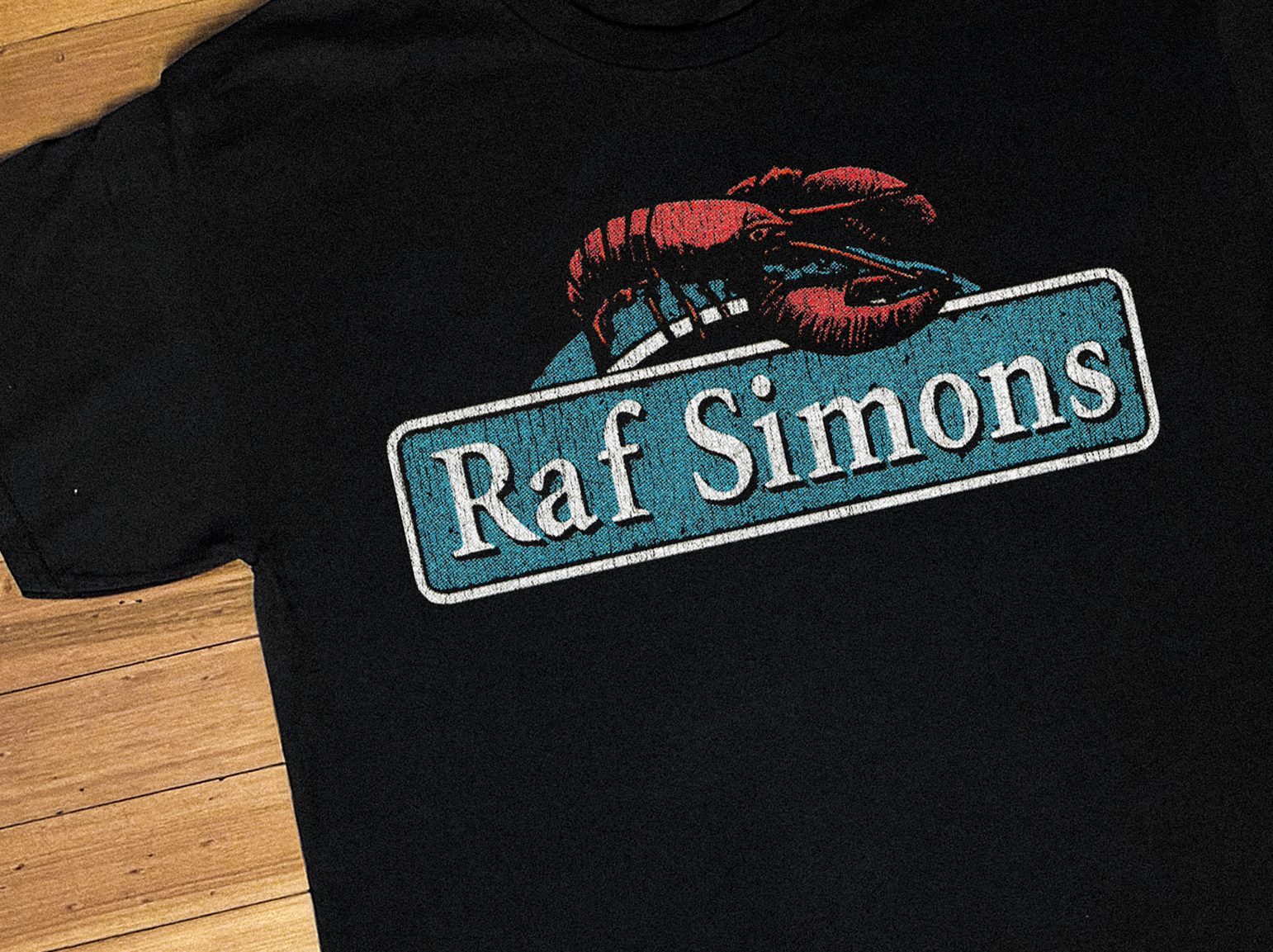 RAF LOBSTER VINTAGE BLACK T-SHIRT