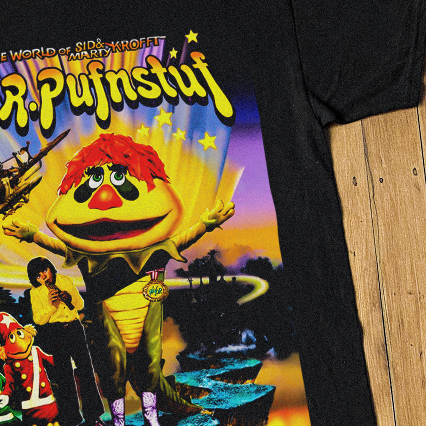 CRAZY 'H.R. PUFNSTUF' BLACK T-SHIRT