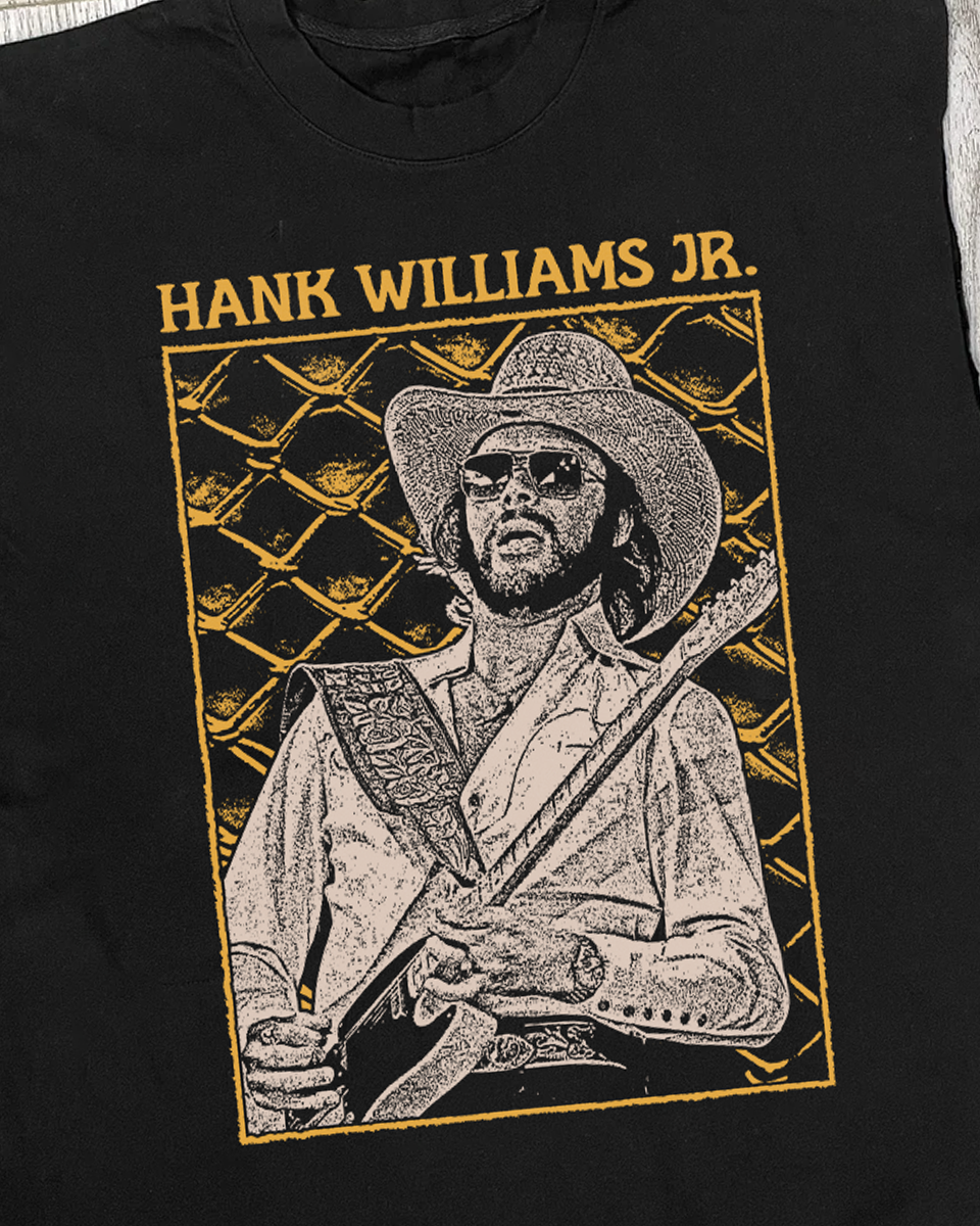 HANK JR. CUT-OFF VINTAGE BLACK SHIRT