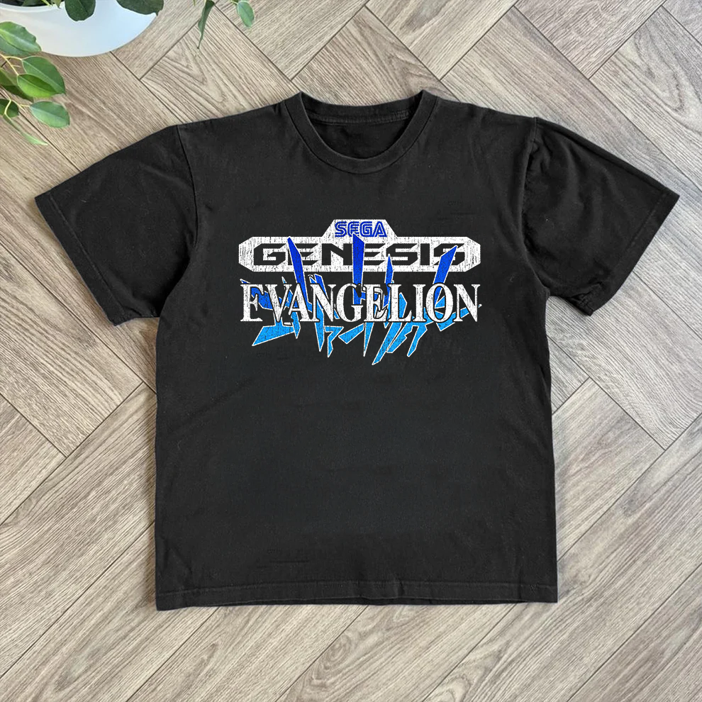 Sega Genesis Evangelion Washed Black Tee