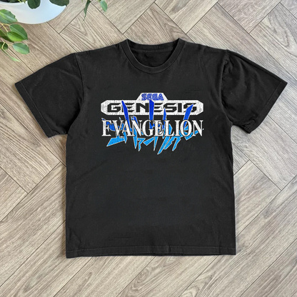 Sega Genesis Evangelion Washed Black Tee