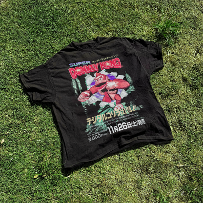 Vintaged 'Super Donkey Kong' Japanese SNES Washed Black Tee