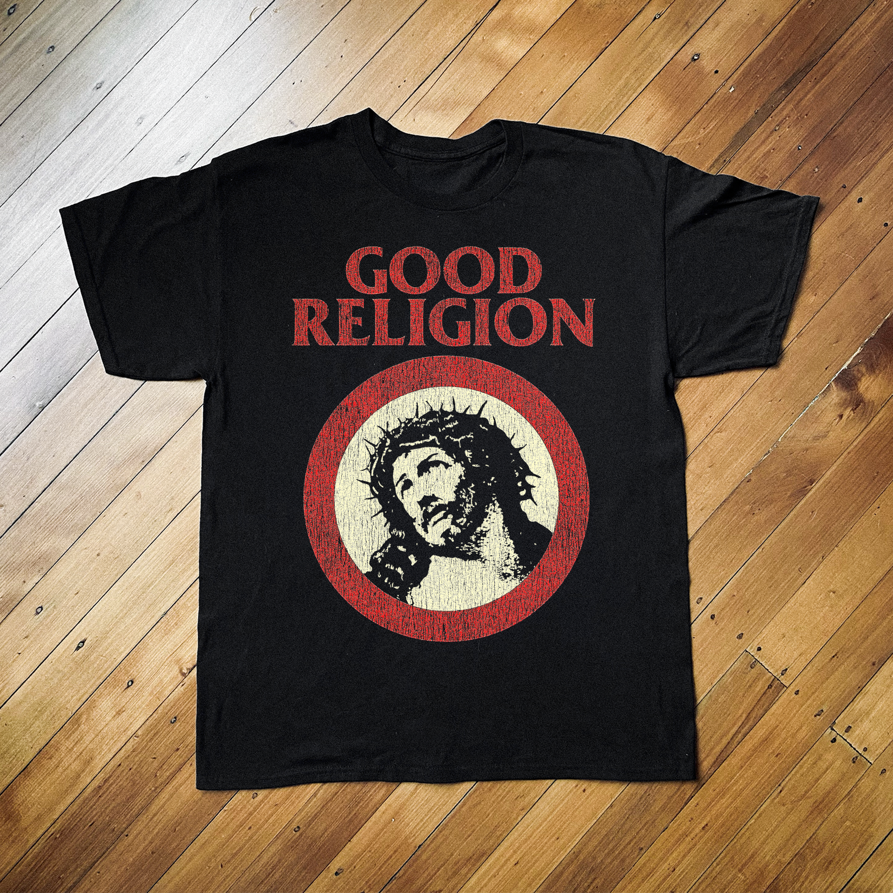 GOOD RELIGION PARODY BLACK T-SHIRT