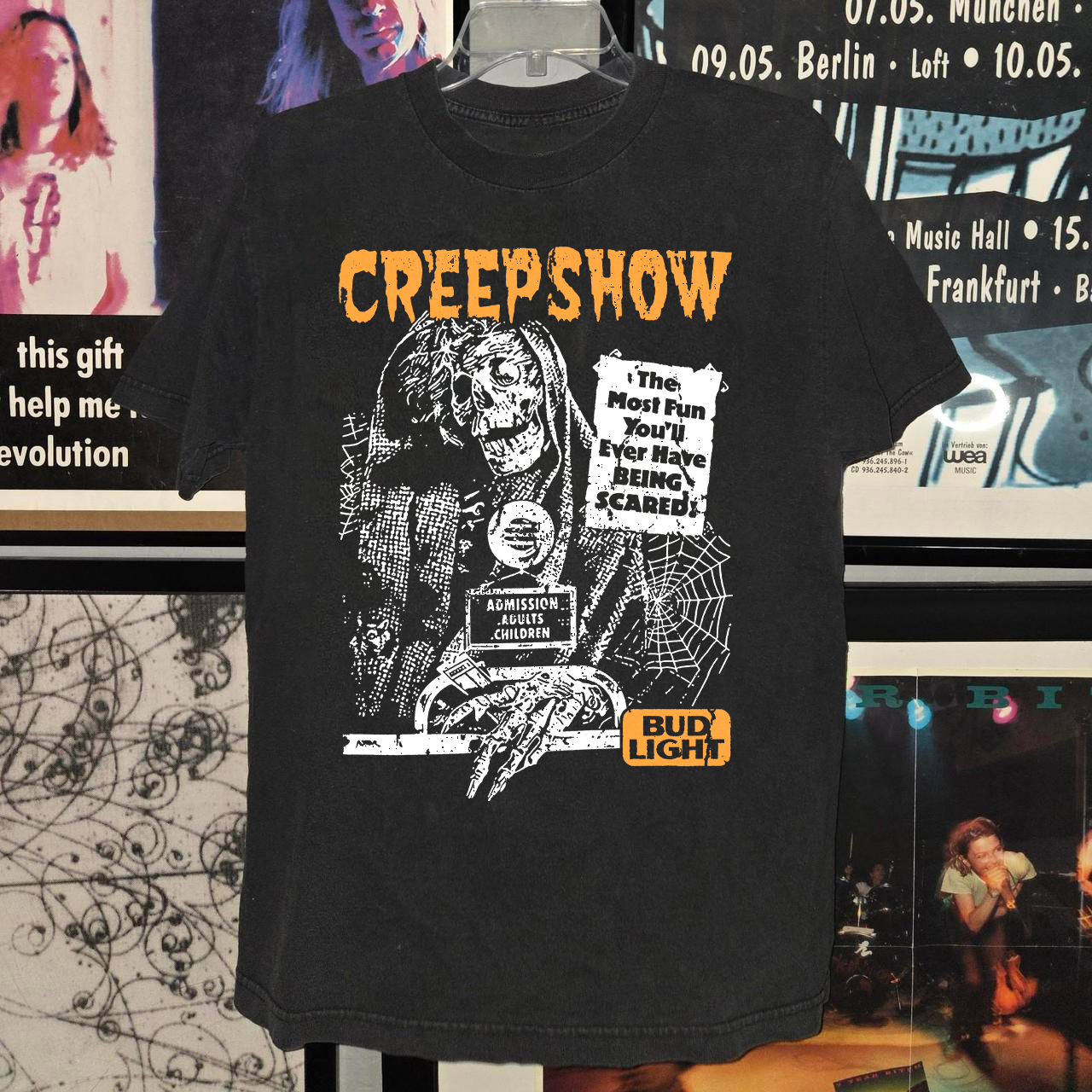 '87 BUDLIGHT CREEPSHOW SPECIAL COLLAB VINTAGE BLACK T-SHIRT