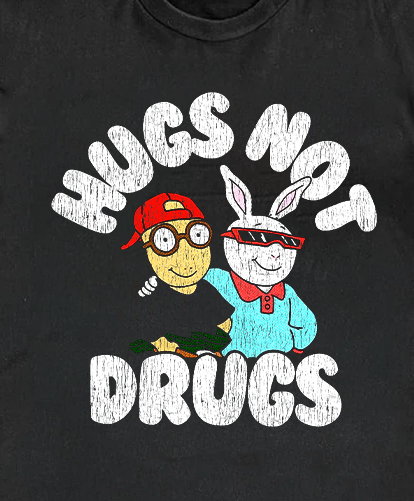 Hugs Not Drugs Black Tee