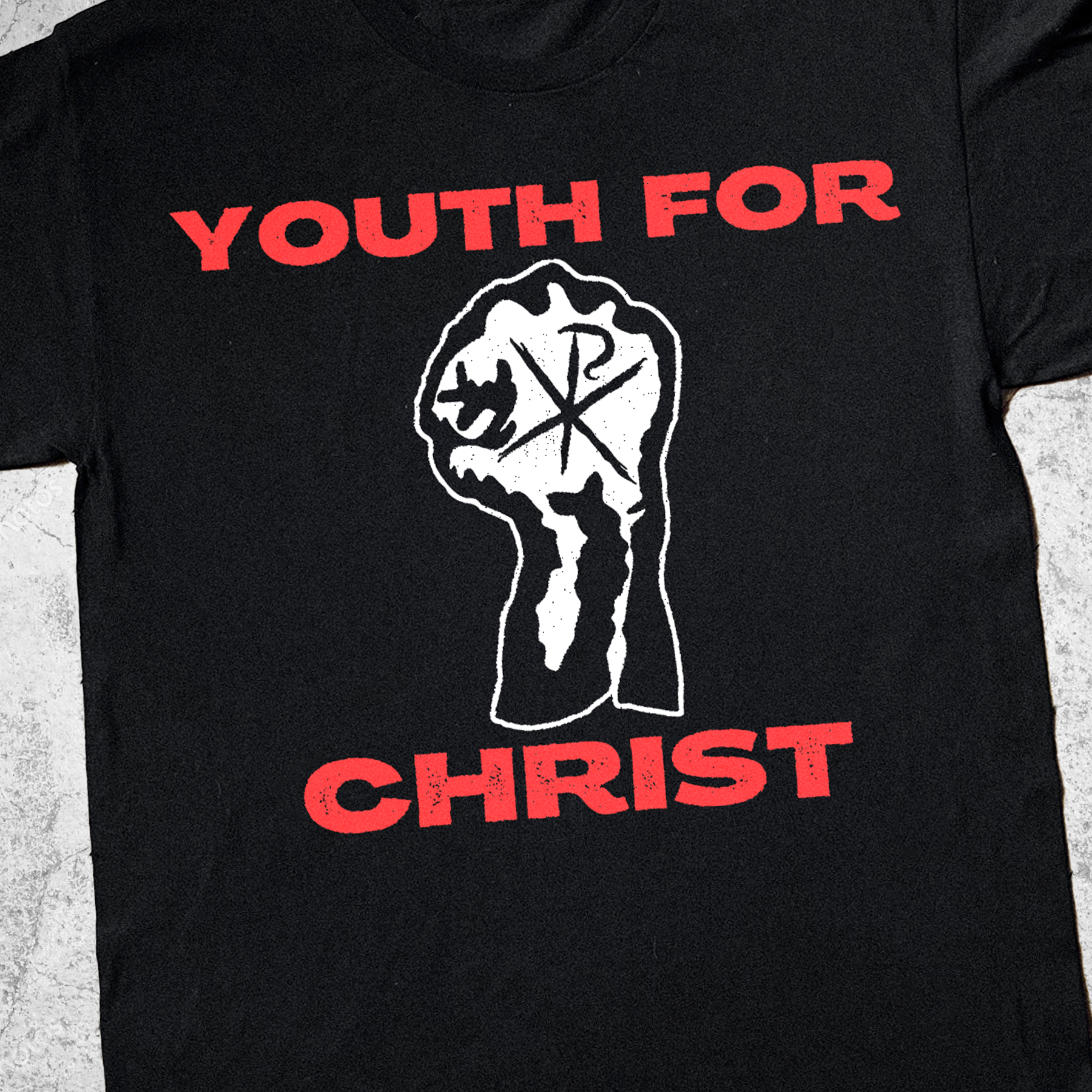 YOUTH FOR CHRIST YOUTH OF TODAY PARODY BLACK T-SHIRT