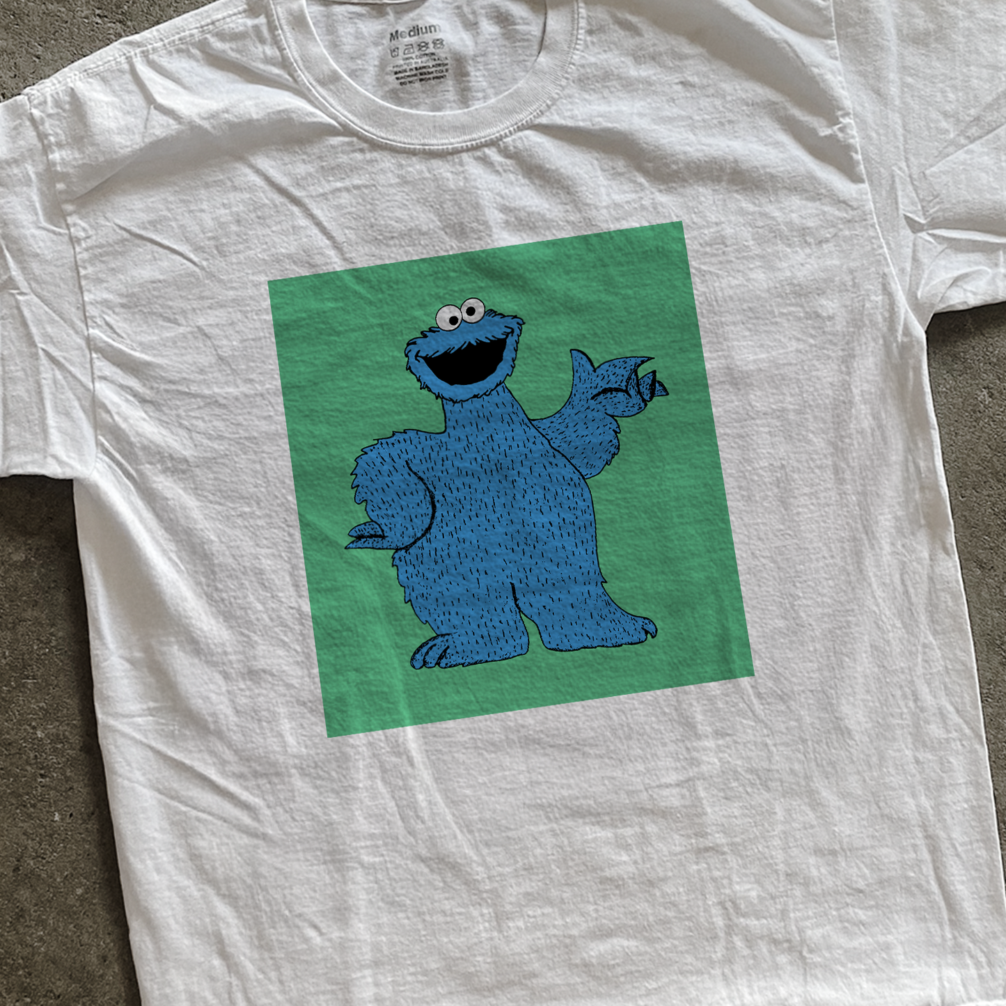 Vintage 'C is for Cookie' Monster Tee Washed White