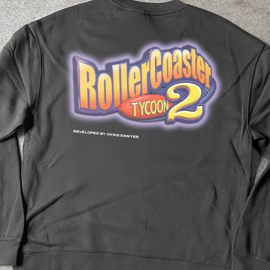 'ROLLERCOASTER TYCOON 2' BLACK CREWNECK