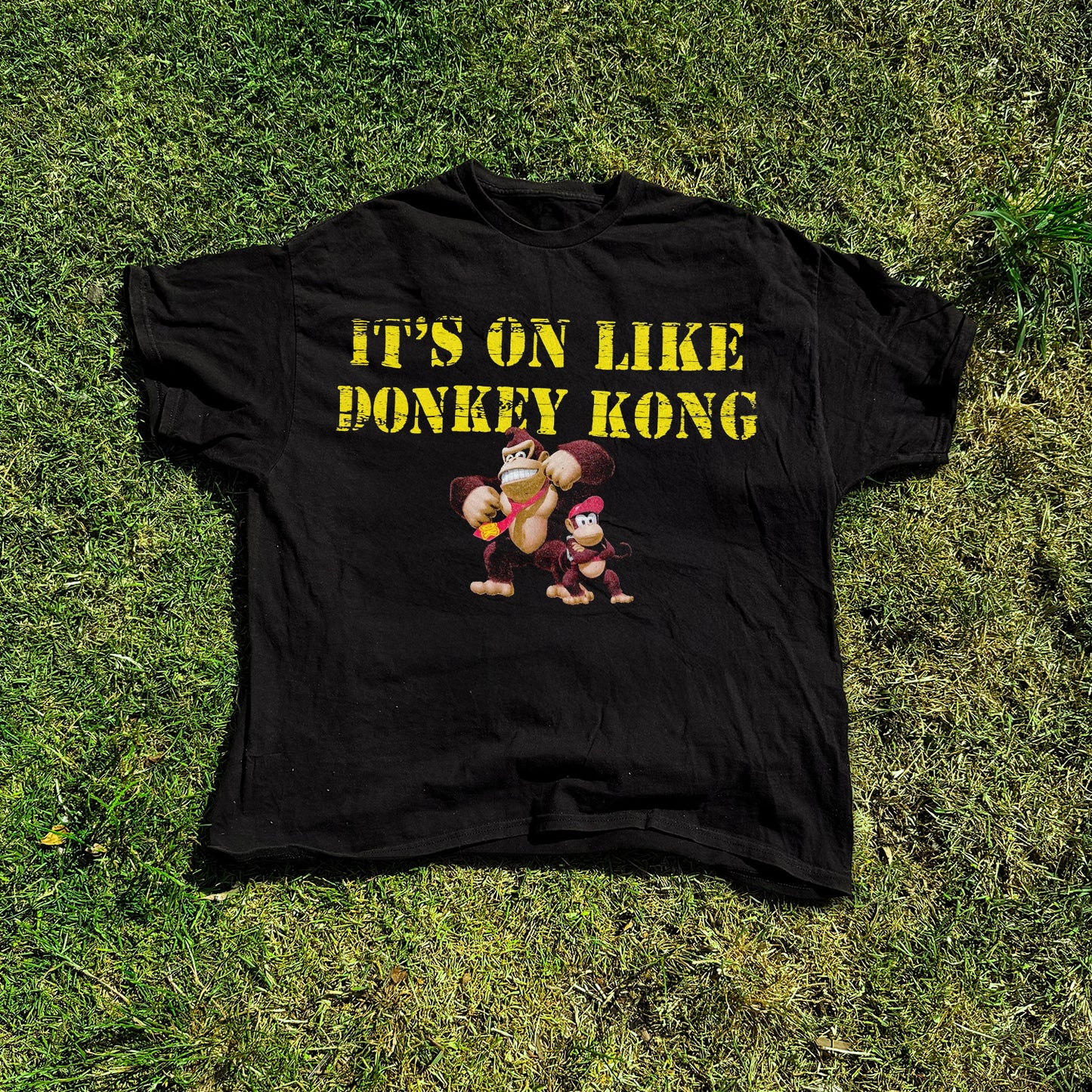 It's On Like Donkey Kong Washed Black Tee