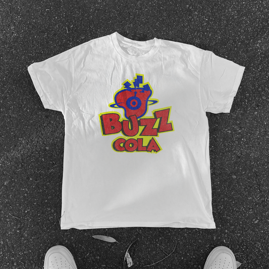 Hit 'N Run 'Buzz Cola' White Vintage Wash Tee