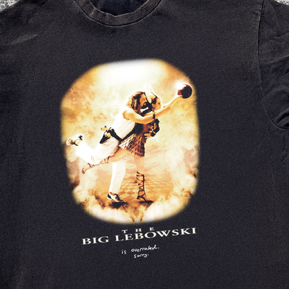 IRREVERENT 'LEBOWSKI OVERRATED' WASHED BLACK TEE