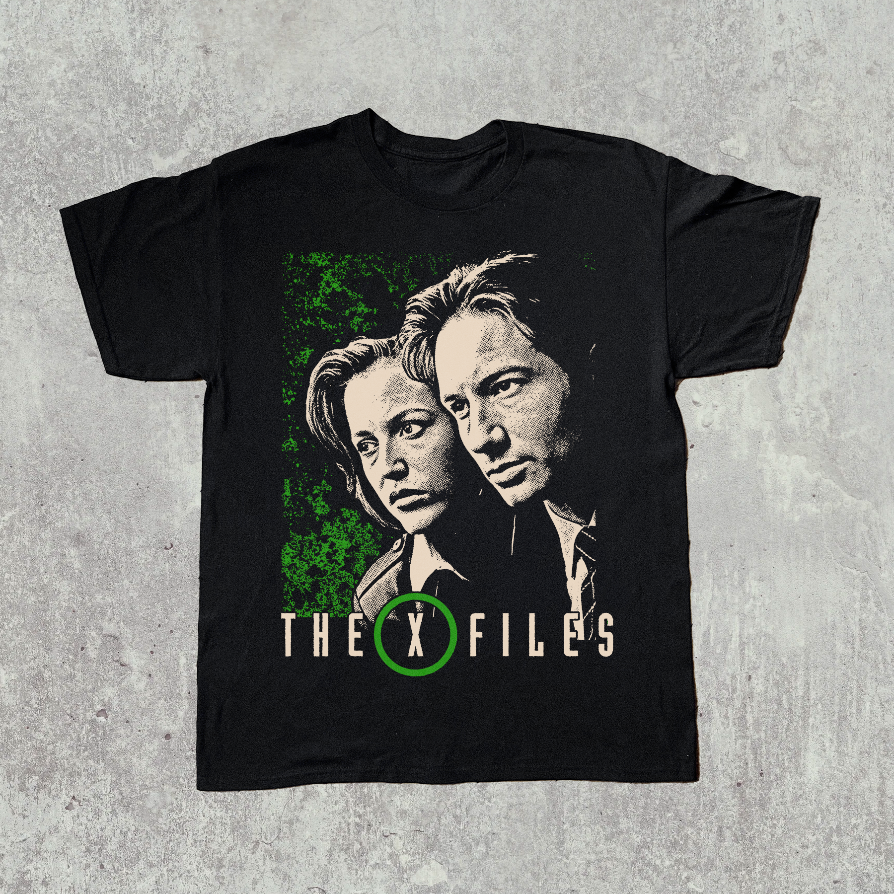 X FILES WASHED BLACK T-SHIRT