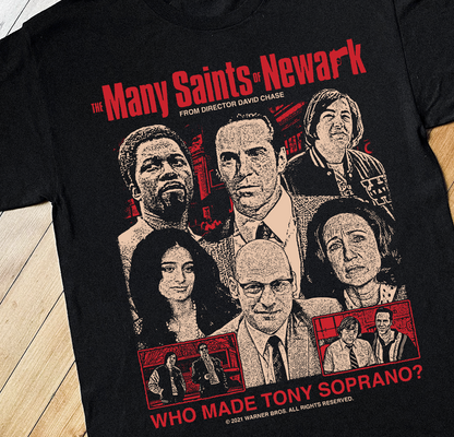 THE MANY SAINTS OF NEWARK BLACK T-SHIRT