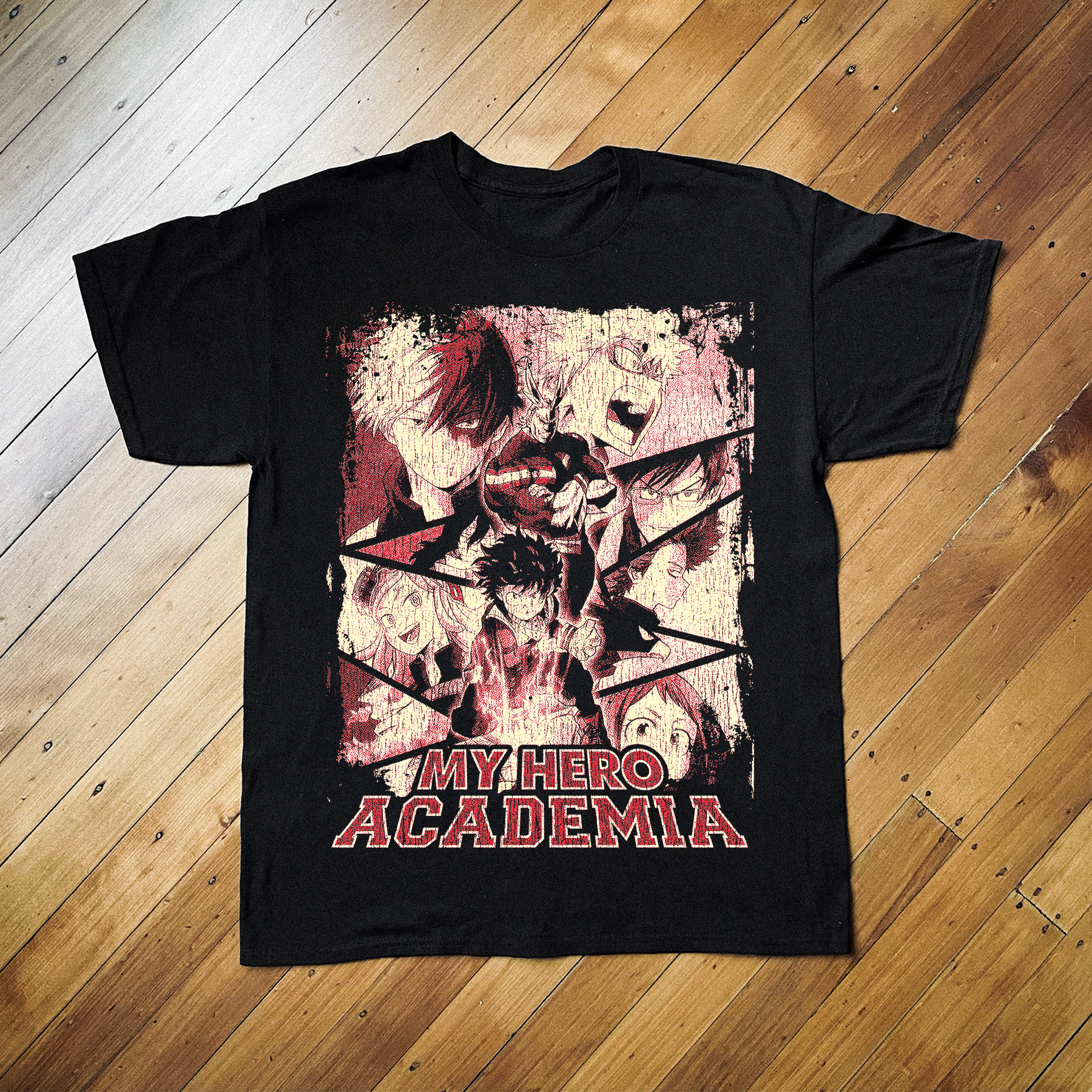 MY HERO ACADEMIA VINTAGE BLACK T-SHIRT