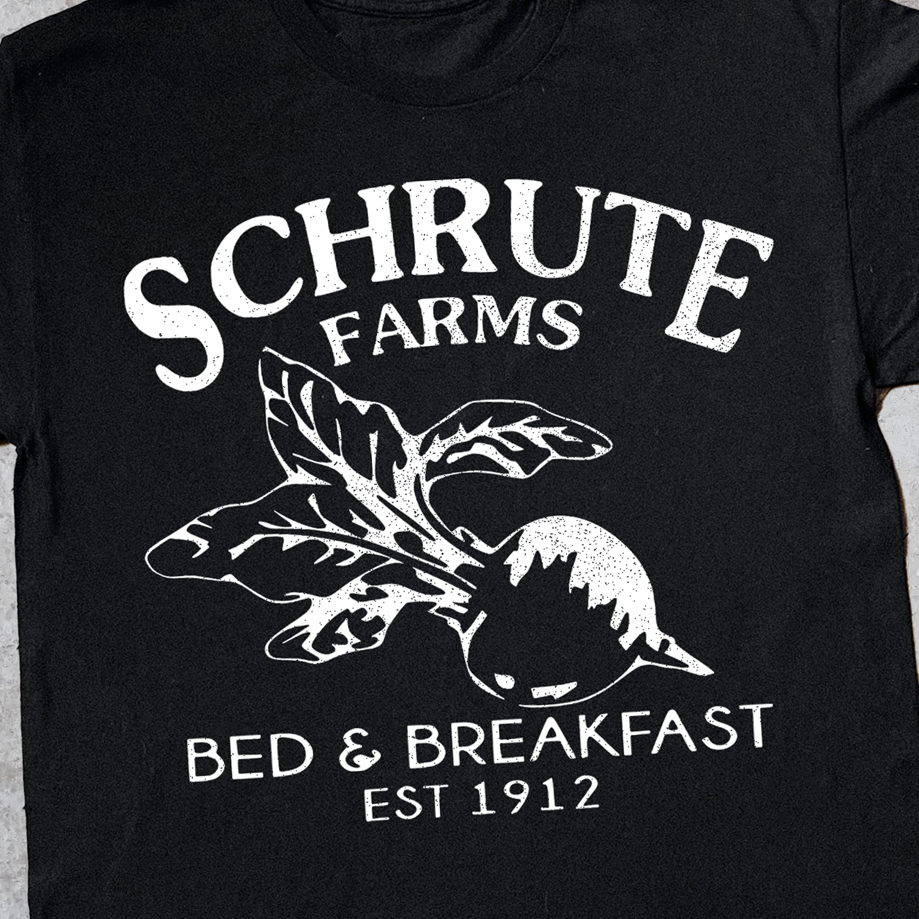 SCHRUTE FARMS THE OFFICE BLACK T-SHIRT