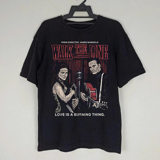 WALK THE LINE VINTAGE BLACK T-SHIRT