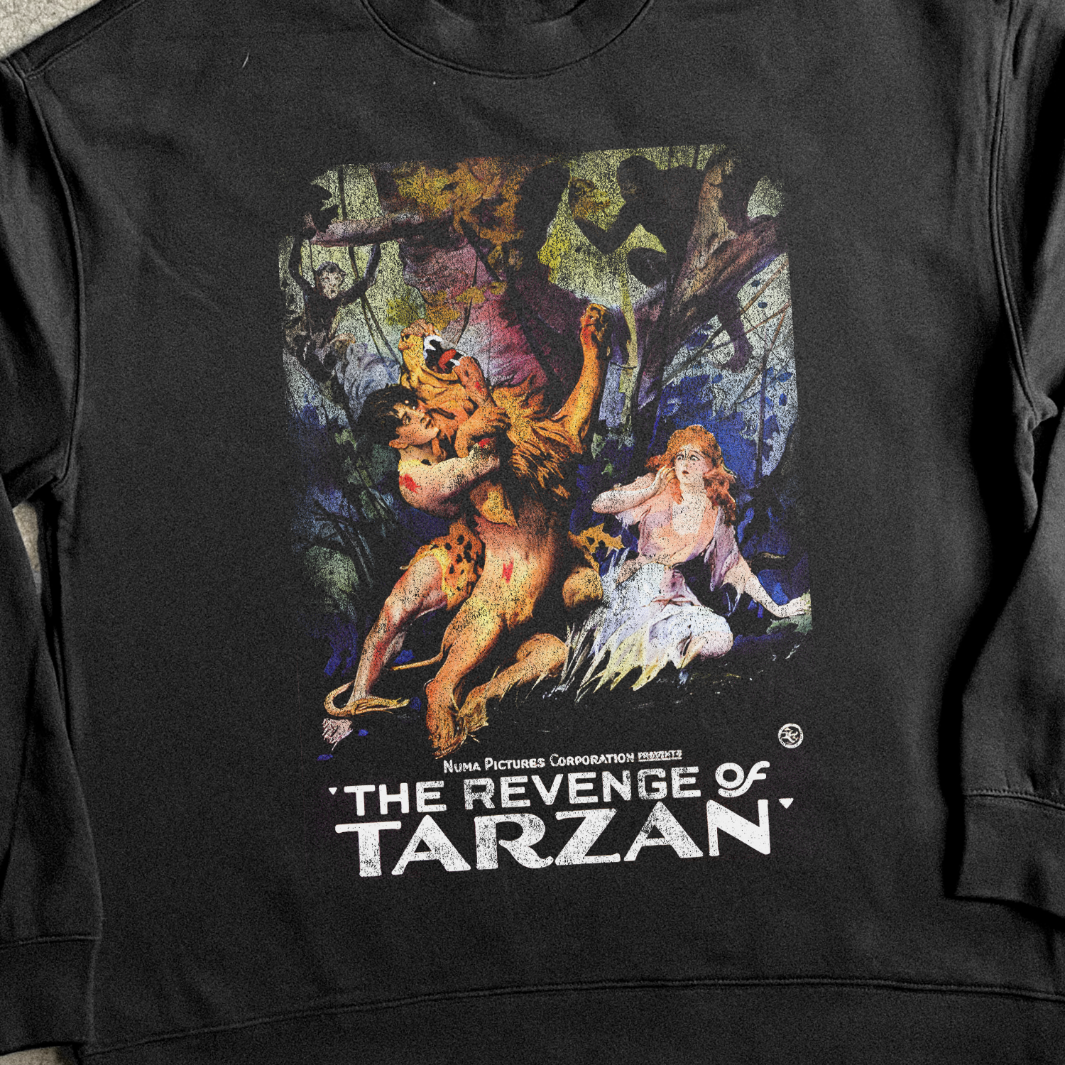 'REVENGE OF TARZAN' BLACK CREWNECK SWEATER