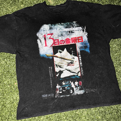 80s Japanese 'Friday the 13th' Vintage Black Tee