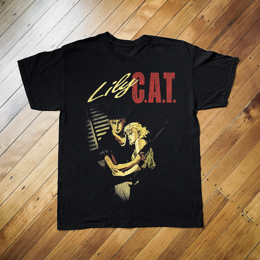'87 LILY C.A.T. BLACK T-SHIRT