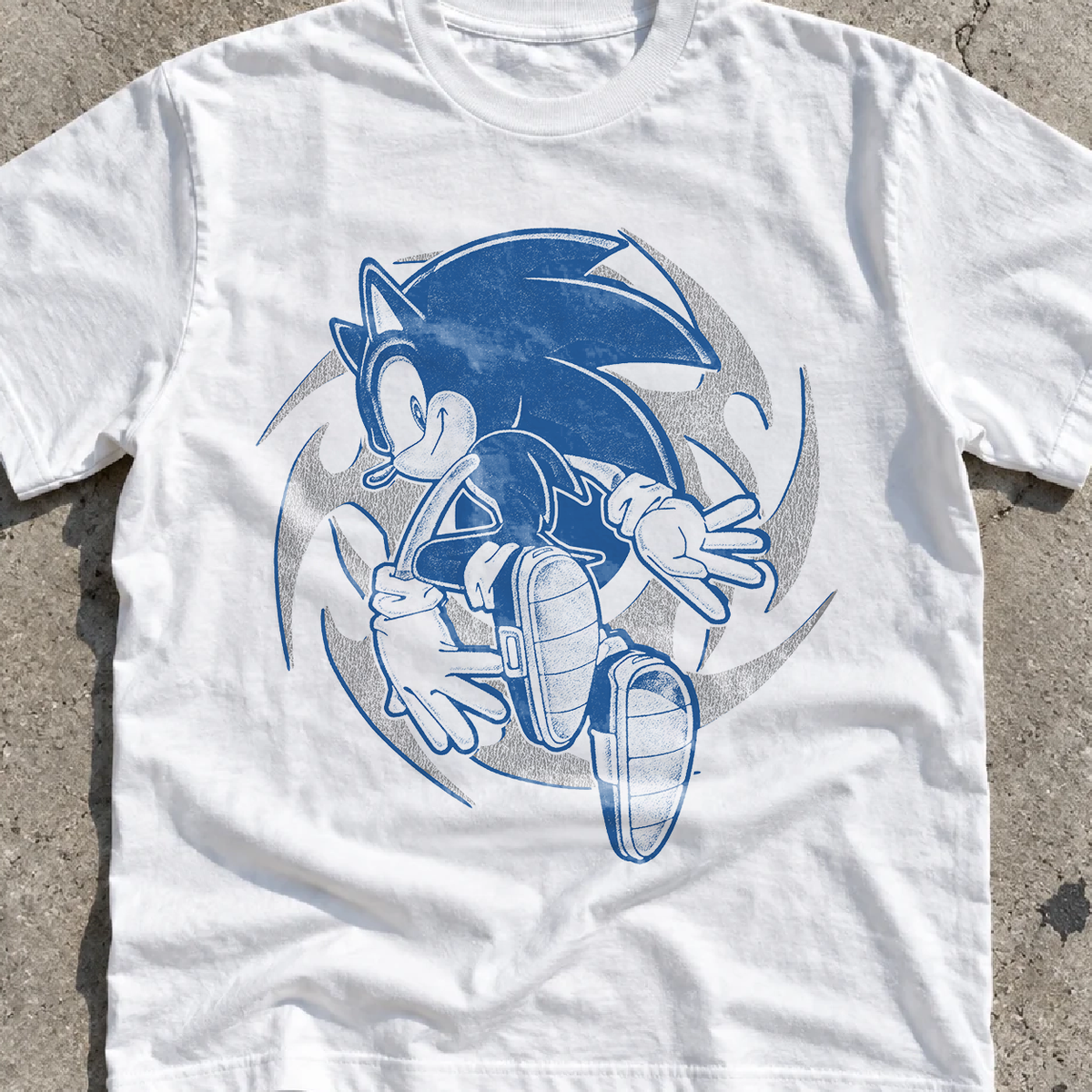 Sonic Tribal Washed White Tee