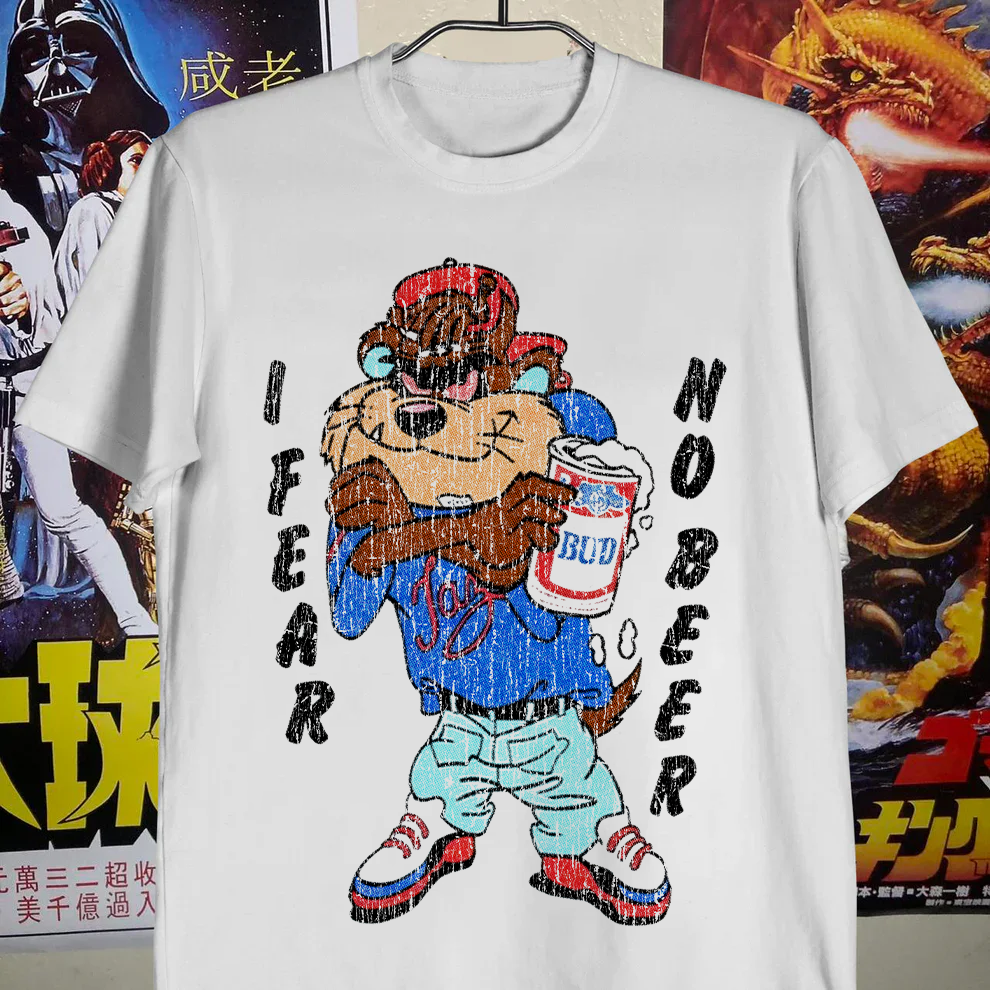 Taz I Fear No Beer White Tee