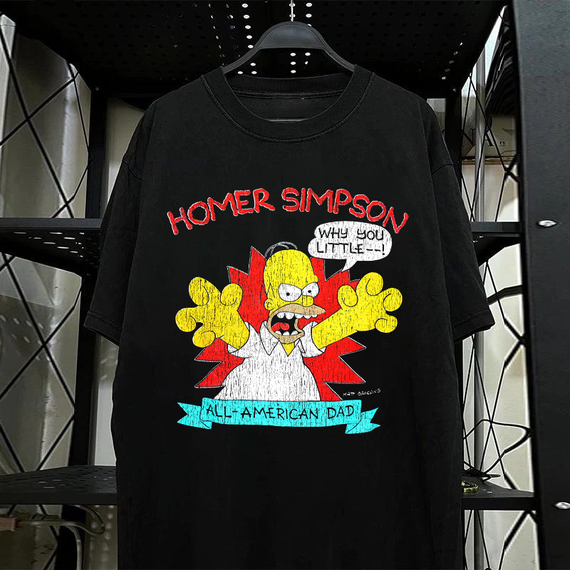 1990 Homer Simpson Vintage Black T-Shirt