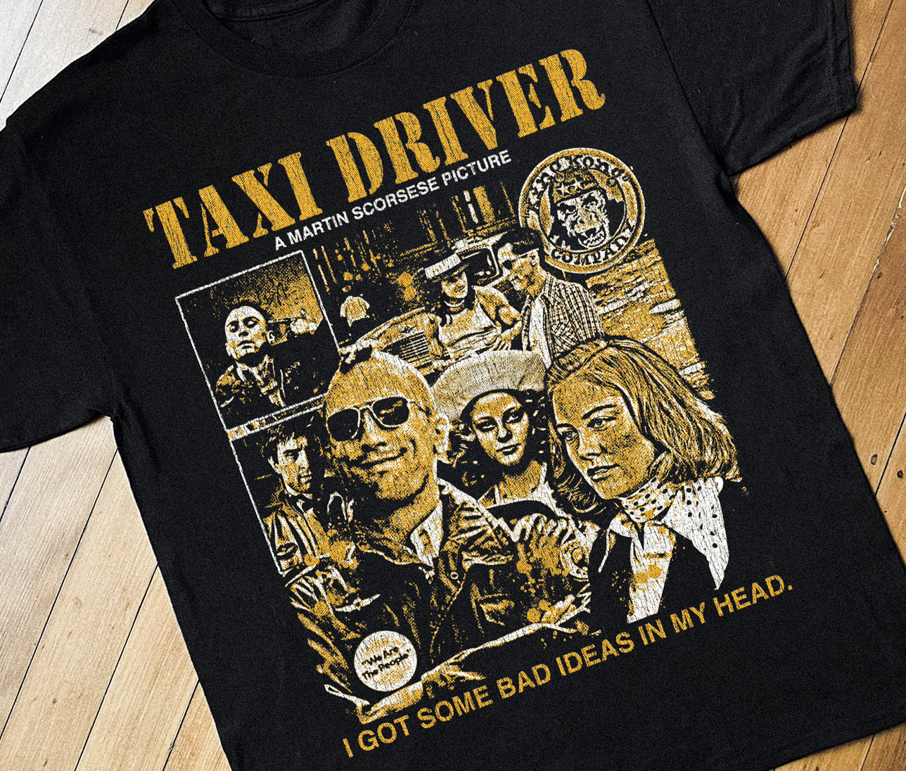 TAXI DRIVER BOOT BLACK T-SHIRT