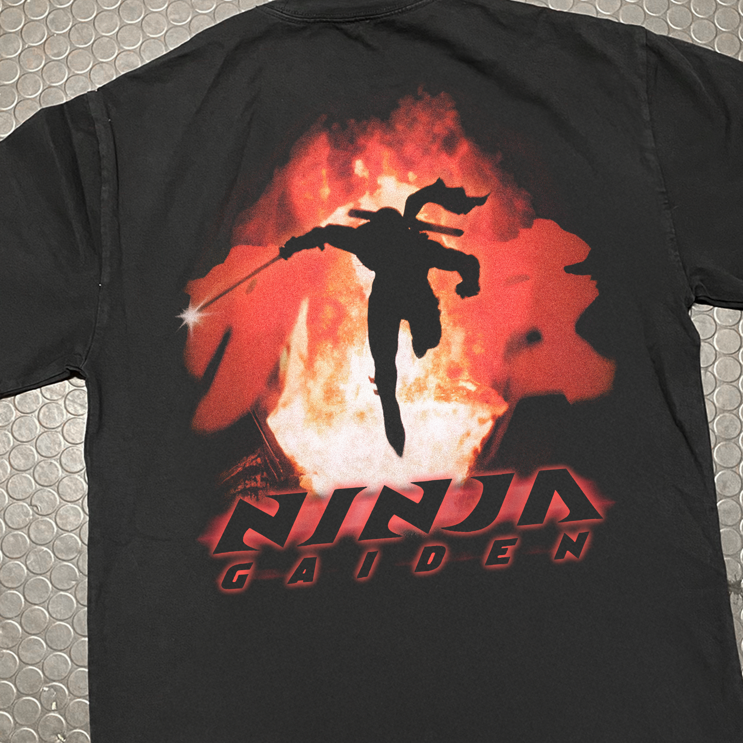 FIRE 'NINJA GAIDEN' (2004) BLACK HEAVY FADED PROMO TEE