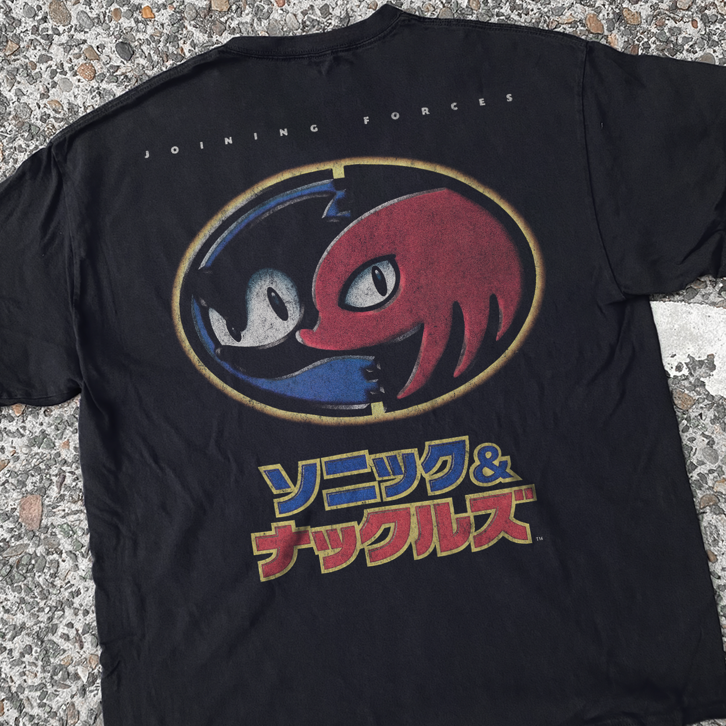 RAREm 1994 JAPANESE 'SONIC & KNUCKLES' VINTAGE BLACK WASHED TEE