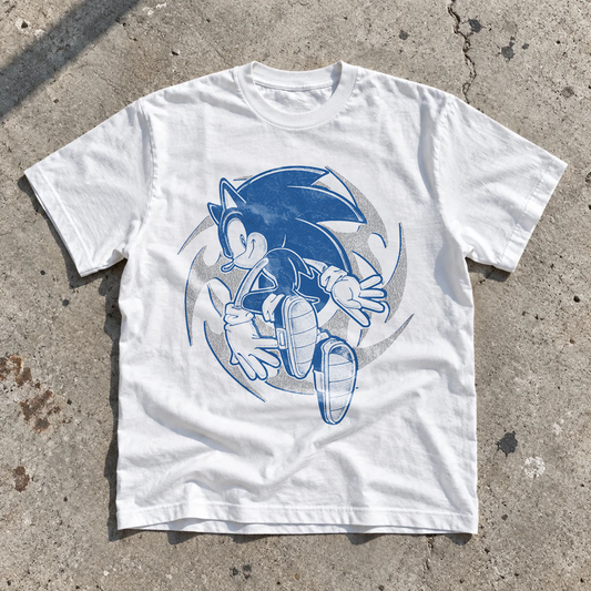 Sonic Tribal Washed White Tee