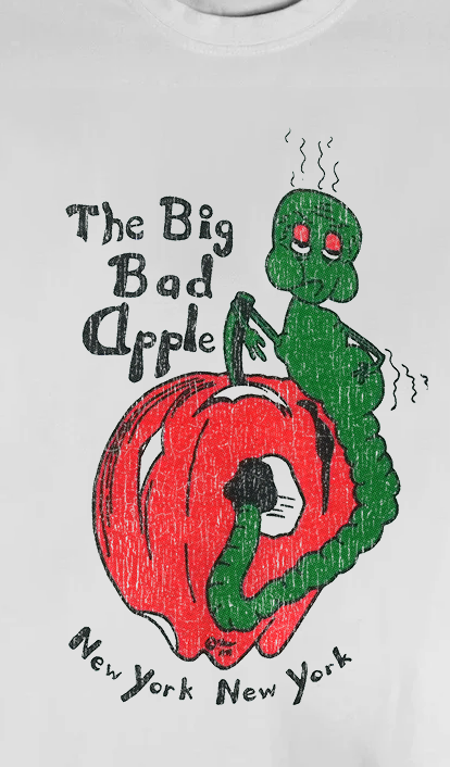 The Big Bad Apple New York New York Vintage White T-Shirt