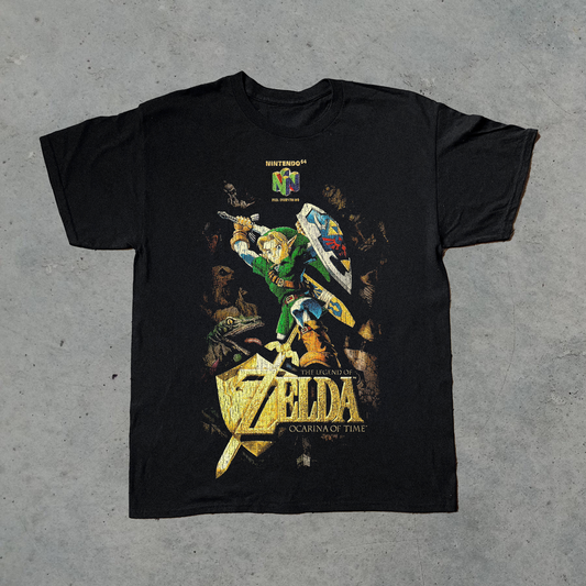 '98 THE LEGEND OF ZELDA OCARINA OF TIME PROMO BLACK T-SHIRT
