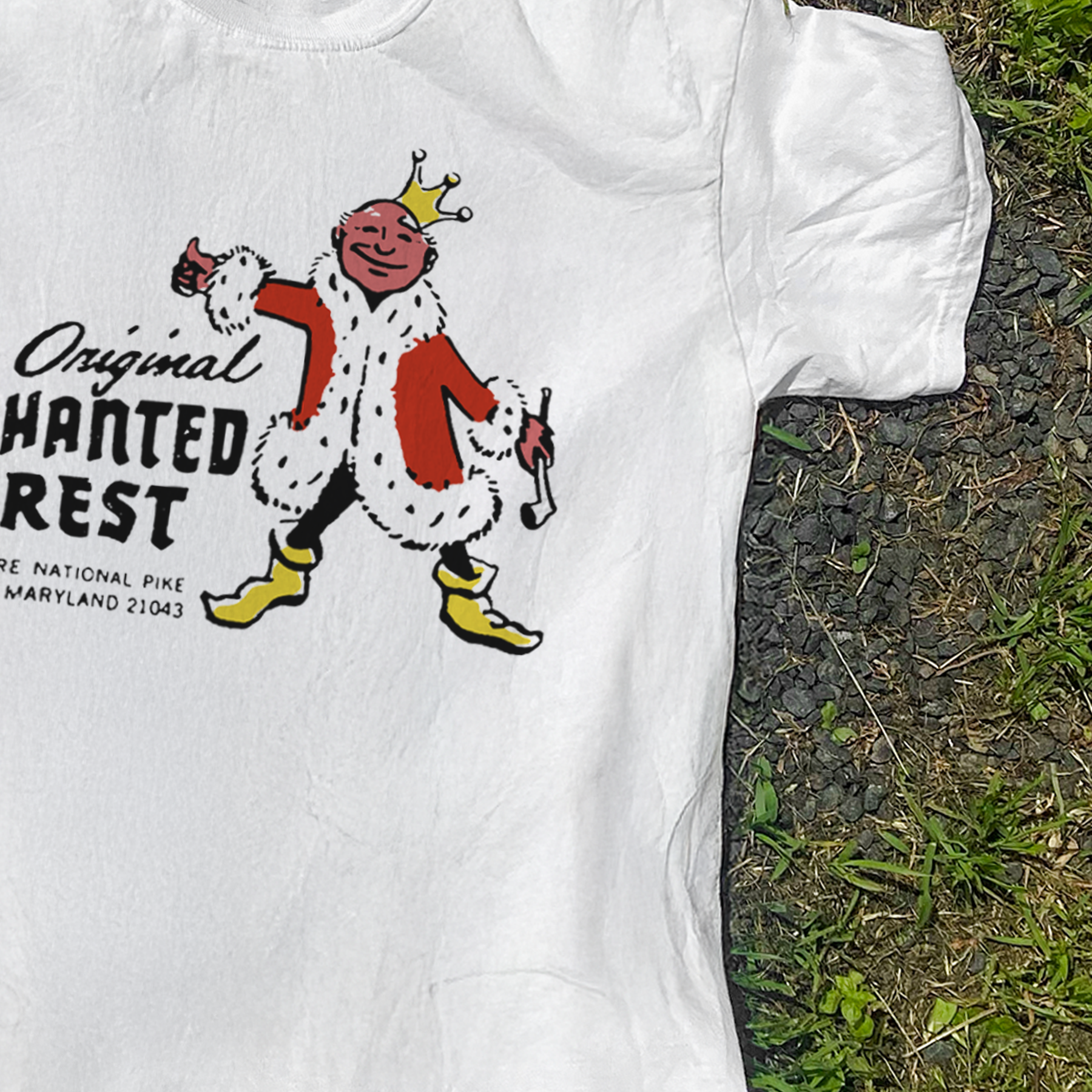 'ENCHANTED FOREST' BALTIMORE WASHED WHITE T-SHIRT