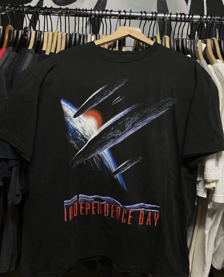 '96 Independence Day Vintage Black T-Shirt