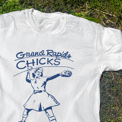 GRAND RAPIDS 'CHICKS' WHITE WASHED T-SHIRT