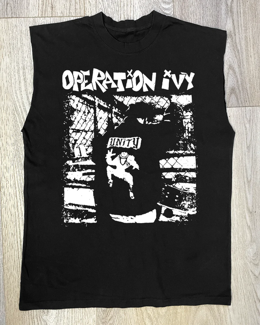OP IVY CUT-OFF VINTAGE BLACK SHIRT