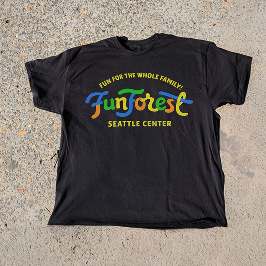 'FUN FOREST' SEATTLE CENTRE WASHED BLACK T-SHIRT