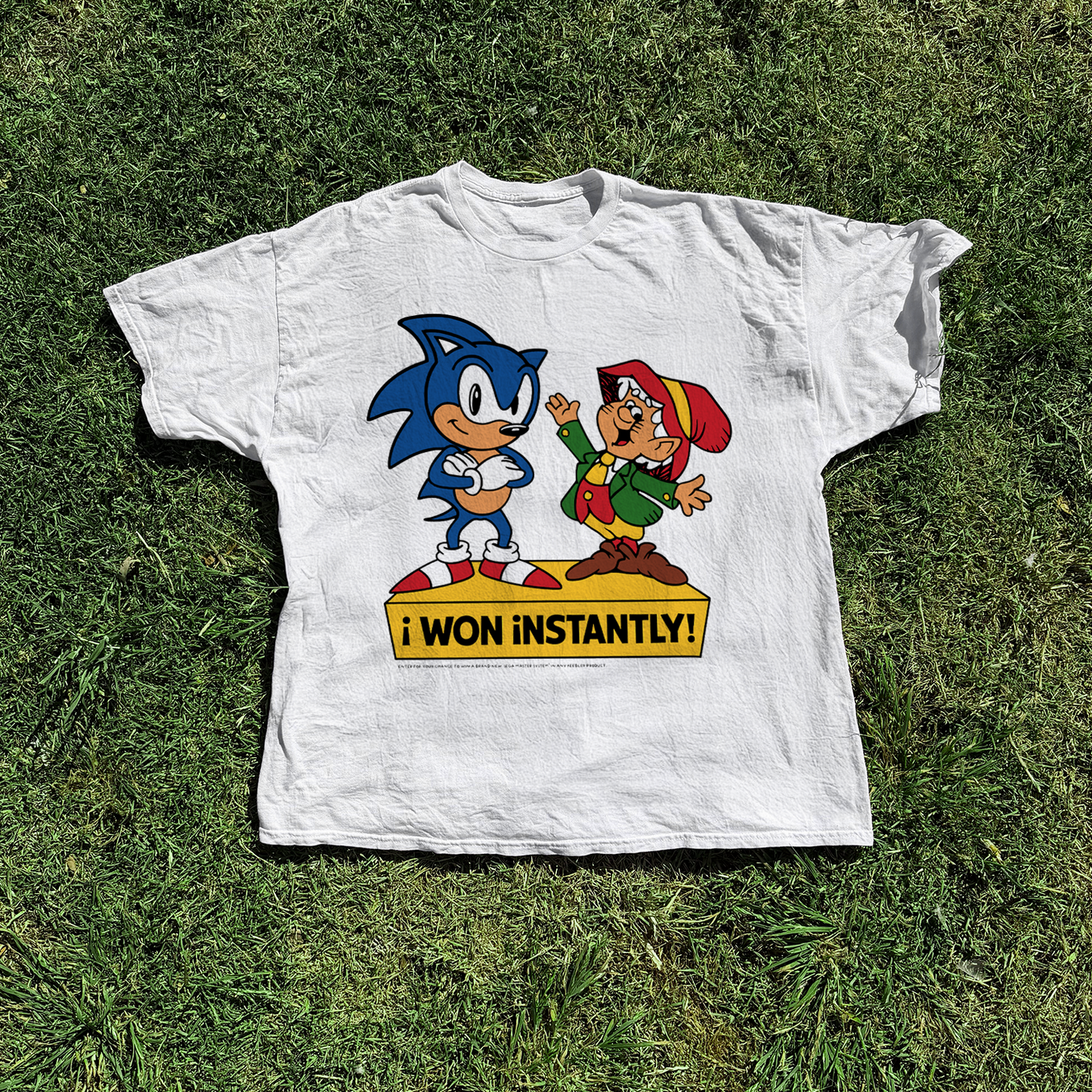 1993 'Sonic X Keebler Elves' Vintage Washed White Promo Tee