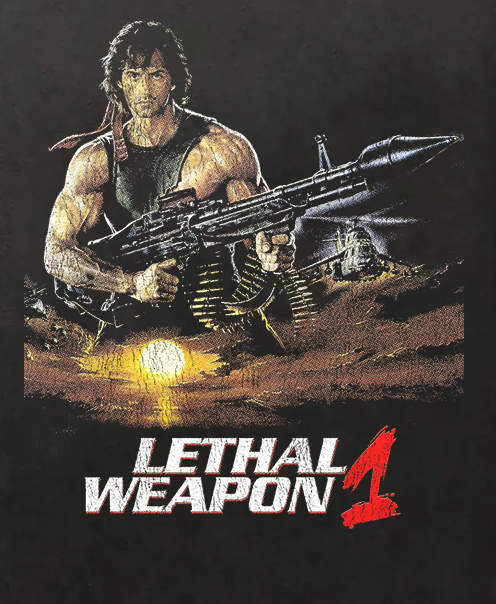 RAMBO'S LETHAL WEAPON BLACK T-SHIRT