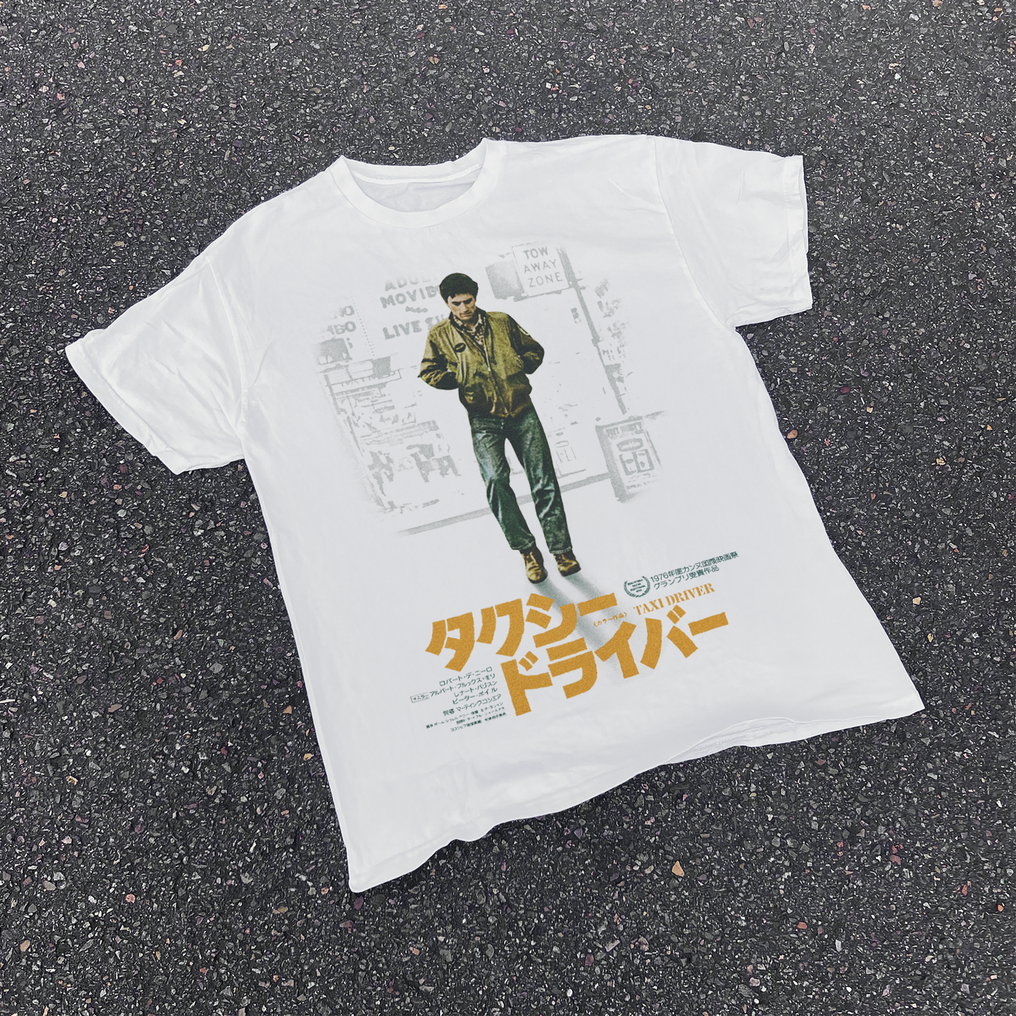Japanese 'Taxi Driver' 1976 Vintage Washed White Tee