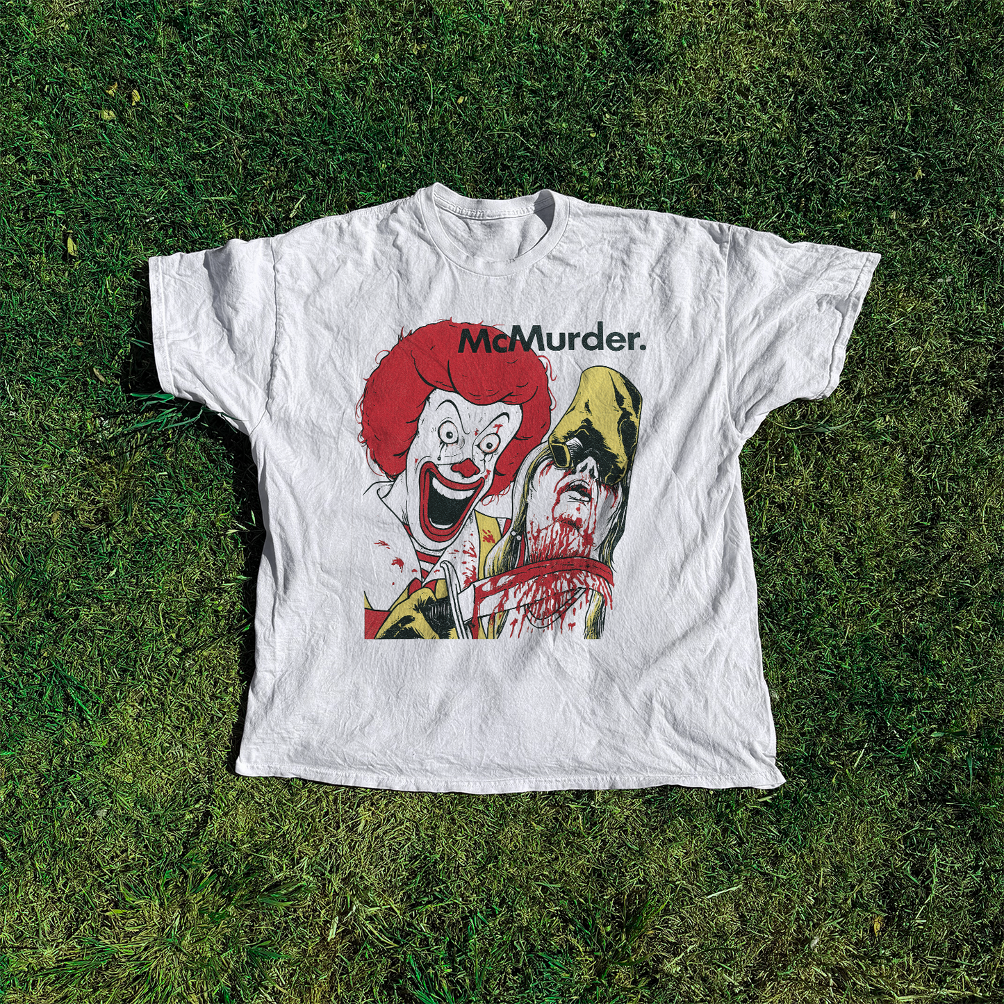 Gruesome 'Mc Murder ' Vintage Washed White Tee