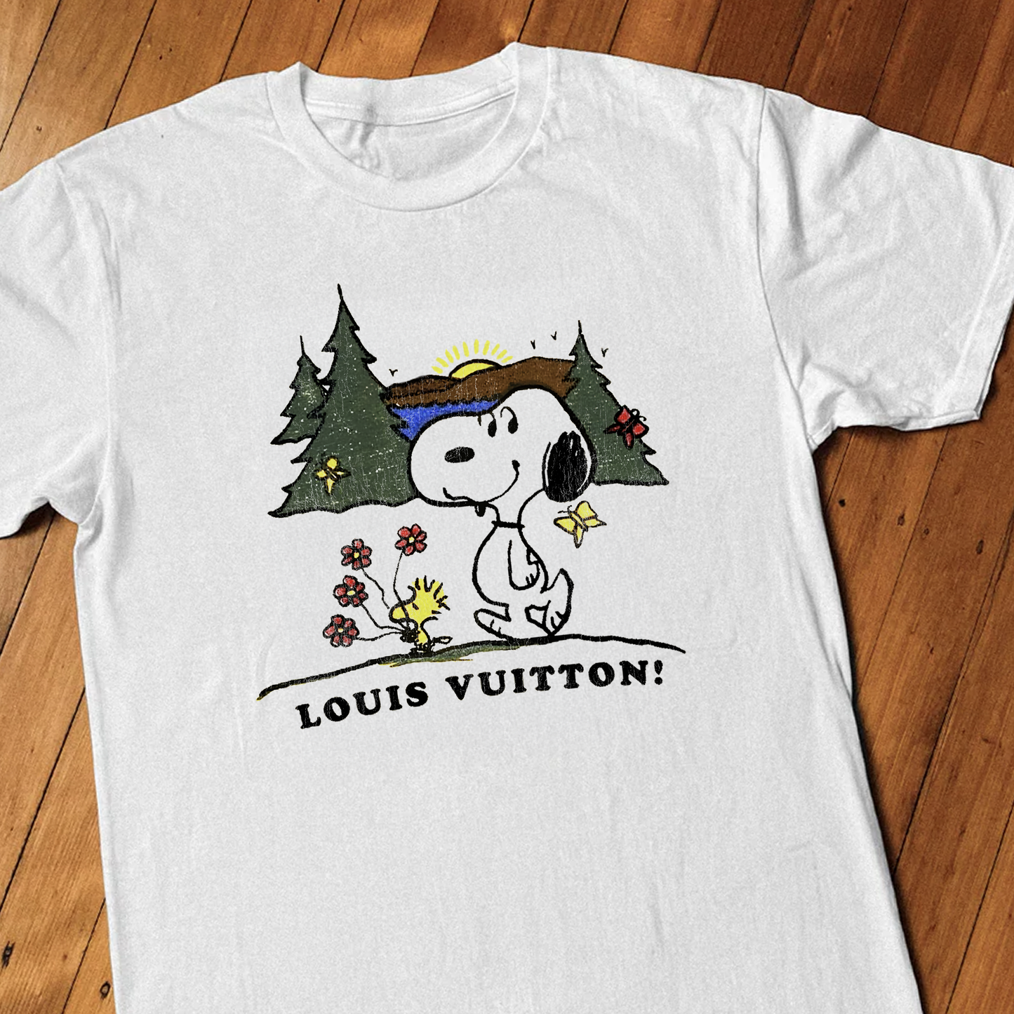 VINTAGE SNOOPY LV WASHED WHITE TEE