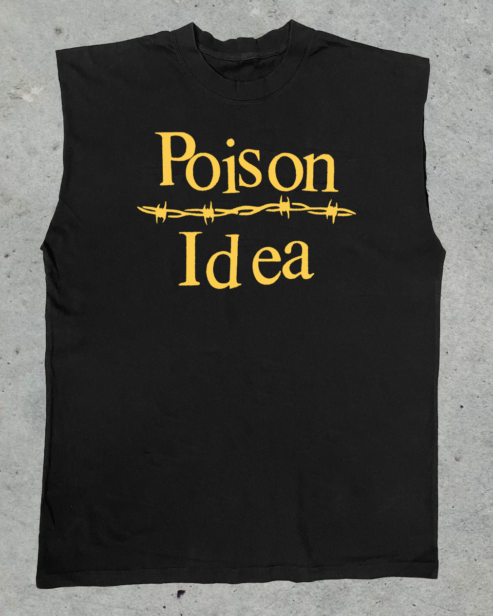 POISON IDEA PUNK CUT-OFF BLACK SHIRT