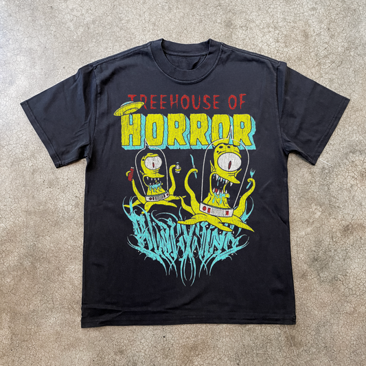 VINTAGE TREEHOUSE OF HORROR SIMPSONS BLACK T-SHIRT